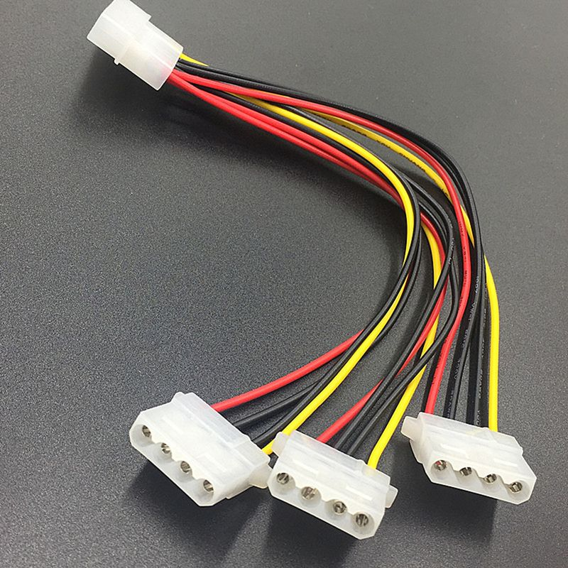 20cm Big 4-pin 1-to-3 Male to Female IDE Molex Power Extension Cable Adapter Cord for Computer PC_voghion.com