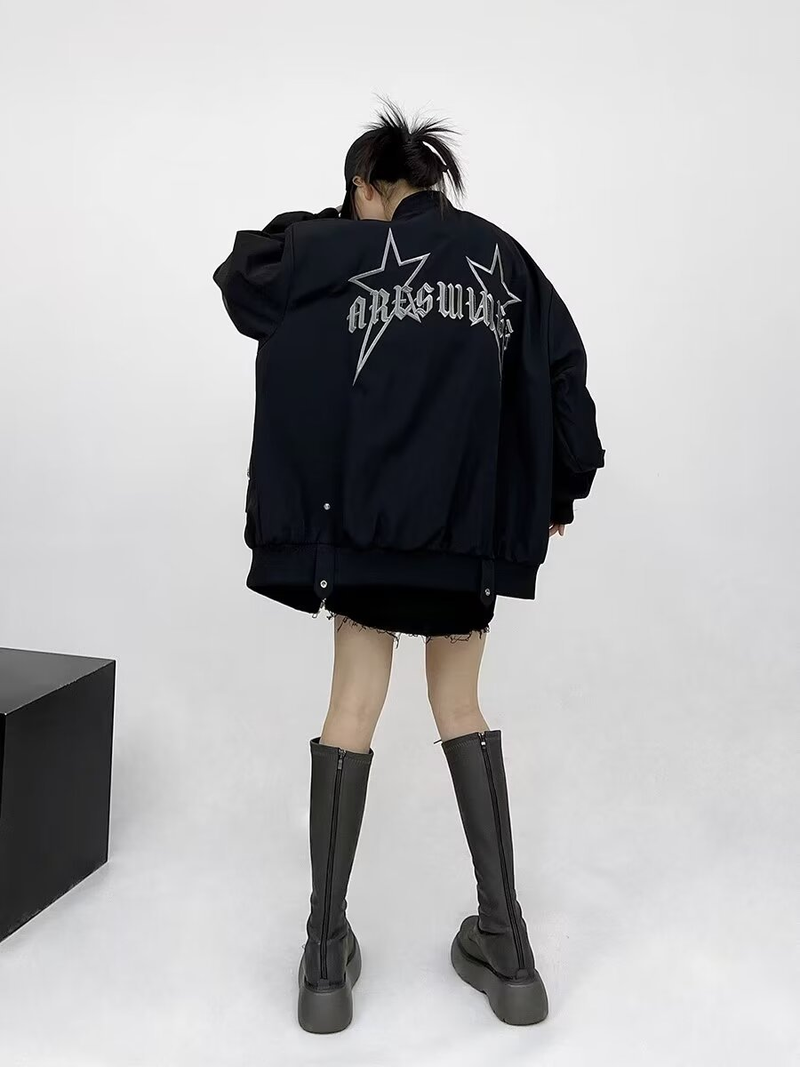 Muška odjeća Hip hop muške i ženske jakne izvezene parove široke bejzbol uniforme Aviator Chic vintage vinsko crvena jakna_voghion.com