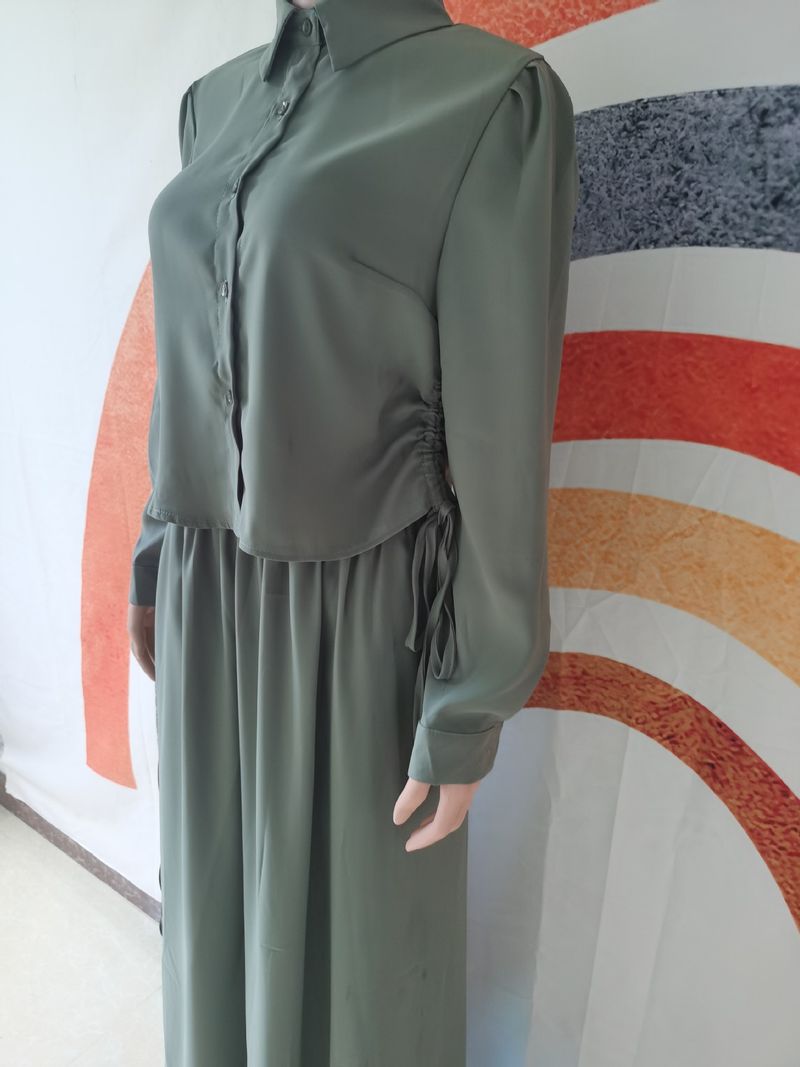 Women's Clothing Long Sleeved Shirt Temperament Women's Long Skirt Skirt Suit_voghion.com