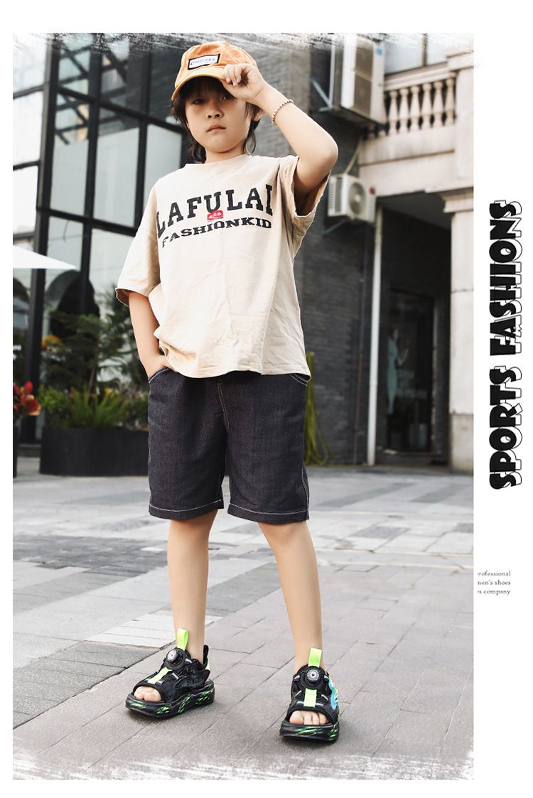 Children's Shoes Boys Sandals Summer Non Slip Soft Bottom Sports Beach Shoes For Middle And Large Children Knob Boys Sandals_voghion.com