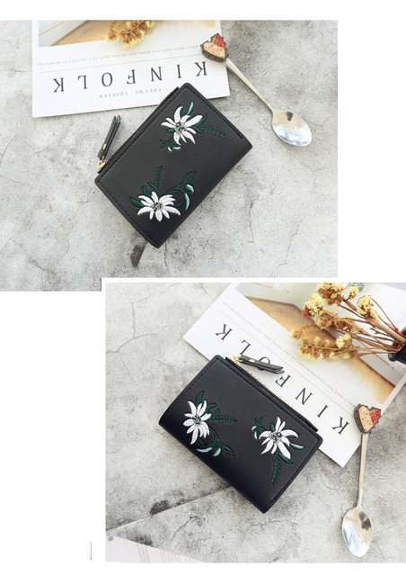 Neue Damen Geldbörsen Druck Blume Kurze Brieftasche Für Frau Reißverschluss Mini Geldbörse Damen Kleine Brieftasche Weibliche Leder Kartenhalter_voghion.com