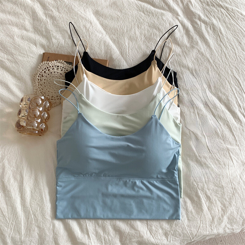SUPERFLOWER Women's Comfortable and Seamless Yoga Bra with Padded Backless Vest Thin Shoulder Straps Top_voghion.com