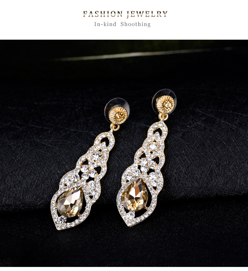 Shiny VENUS Kristall Lange Baumeln Ohrringe Für Frauen Exquisite Strass Hohl Stud Eardrop Braut Hochzeit_voghion.com