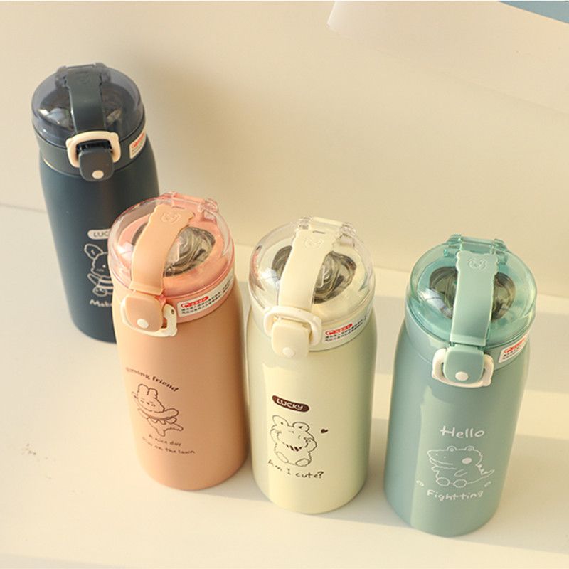 Thermos de dessin animé pour enfants - Gobelet mignon avec paille_voghion.com