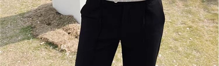 Herrkläder Sommar tunn stil slimmad high end stickad cool kavaj stilig T-shirt kontrastfärg is siden pikétröja kortärmad herr_voghion.com