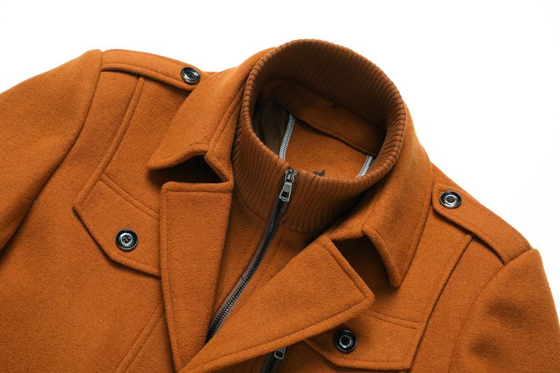 Men's Wool Blend Overcoat – Single-Breasted Long Coat With Belt (30% Wool, Winter-Ready, Business Casual) – Grey/Black/Camel/Navy/Coffee_voghion.com