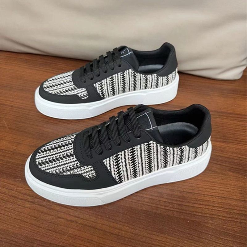 New Genuine Dexun Leather Matching Luxury Thick Sole High-end Trendy Brand Breathable Hem Rope Men's Shoes_voghion.com