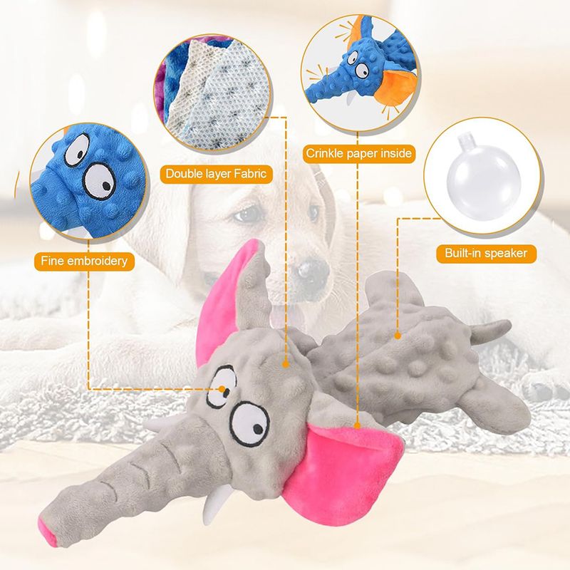 Squeaky Plush Toys For Dogs Cartoon Animals By PawParty Store_voghion.com