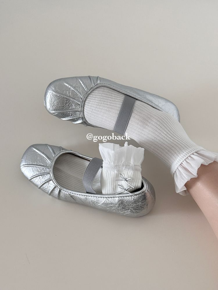 Lancui Ballet Girl ~ Style Flacher Mund Eierrolle Einzelschuh für Damen Ultraweiche Sohle Vielseitiger flacher Pendler-Mary-Jane_voghion.com
