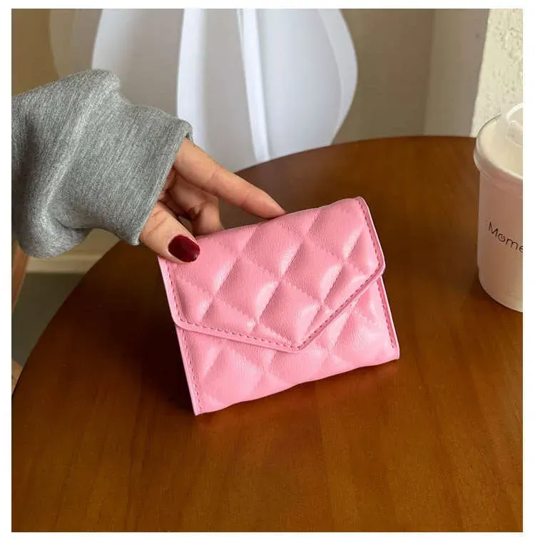 Mehrfach faltbare Geldbörse, lässig-trendig, gesteppt, bestickt, schlicht, individuell, niedlich, großes Fassungsvermögen – ideal für Damen_voghion.com