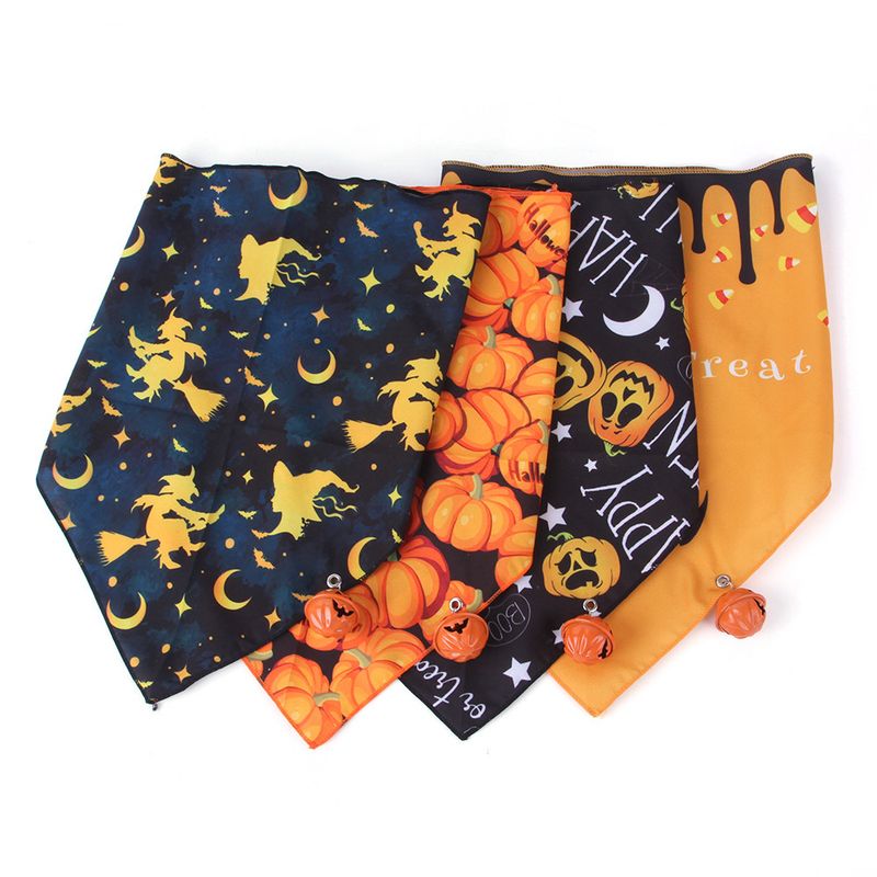 Triangolo di Halloween per cani Gatto domestico Asciugamano per sputi Bavaglino per cani Sciarpa di Halloween_voghion.com