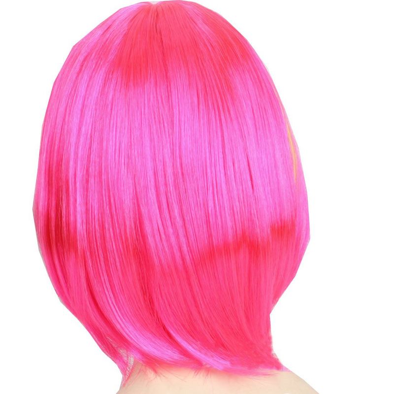 Perruques synthétiques à clipser pour Halloween, perruques arc-en-ciel, ondulées colorées, cheveux courts, style étudiant non conventionnel_voghion.com