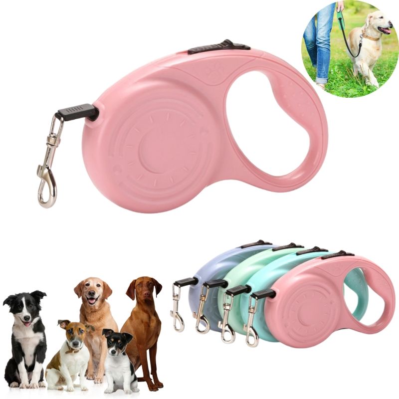 Guinzaglio automatico per cani da trekking all'aperto da 3 m e 5 m, corda retrattile, cani di piccola e media taglia, accessori per chihuahua e bulldog, di PawParty Store_voghion.com