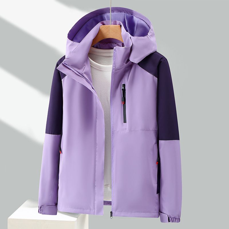 Winddichte und wasserdichte Outdoor-Jacke für Herren für Paare, atmungsaktiv, dünn, für Frühling und Herbst, Wandern, Sport, lässig, mit Kapuze_voghion.com