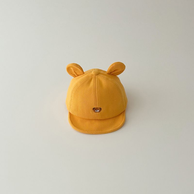Cappello da neonato autunno e inverno, con orso dei cartoni animati, caldo e ombreggiante, berretto da neonato_voghion.com