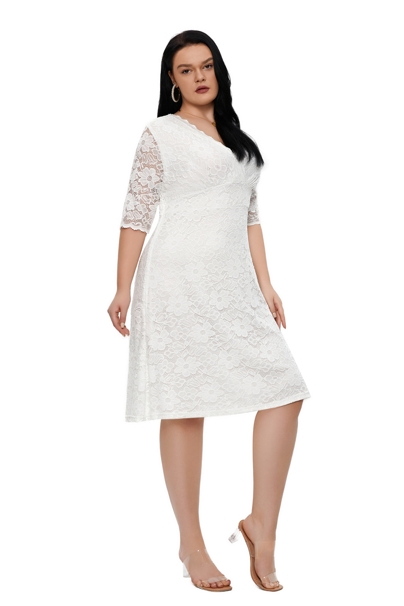 2023 New Evening Dress Short Lace Plus size Dresses_voghion.com