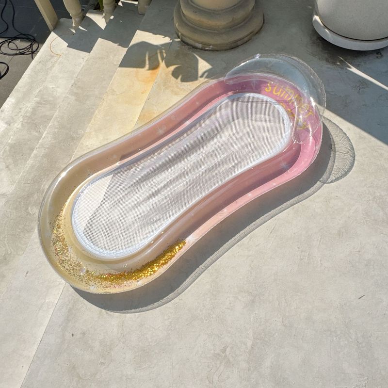Pool & Accessories Premium Inflatable Pool Lounge Chair With Mesh Backrest Pillow Sparkling Adult Floating Bed_voghion.com