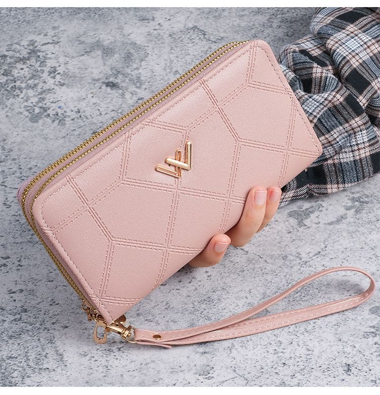 Women's Long Wallet, Double Zipper, Large Capacity Clutch Bag, Double Wallet, Mobile Phone Bag._voghion.com