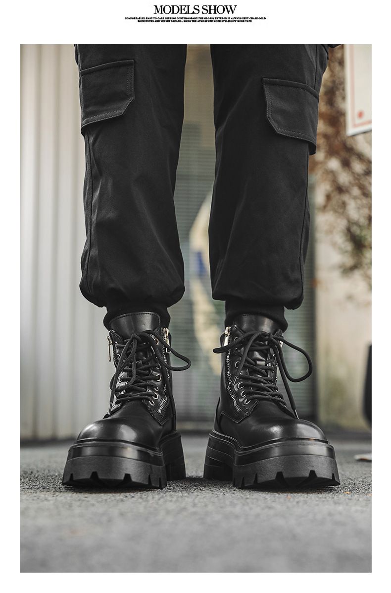 Martin Boots Men's Boots Retro Lace-up Tooling Boots Short Boots_voghion.com