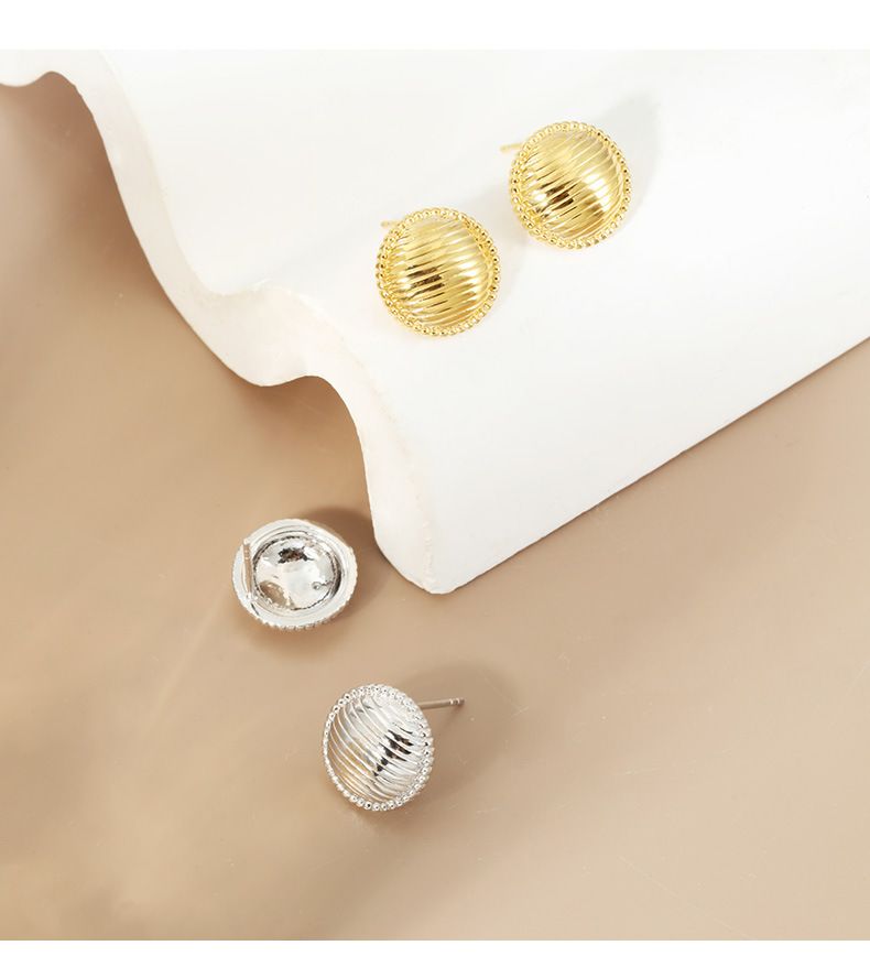 Orecchini a bottone in argento sterling, luce, lusso, personalità, moda, senso alto, retrò, orecchini femminili di nicchia_voghion.com