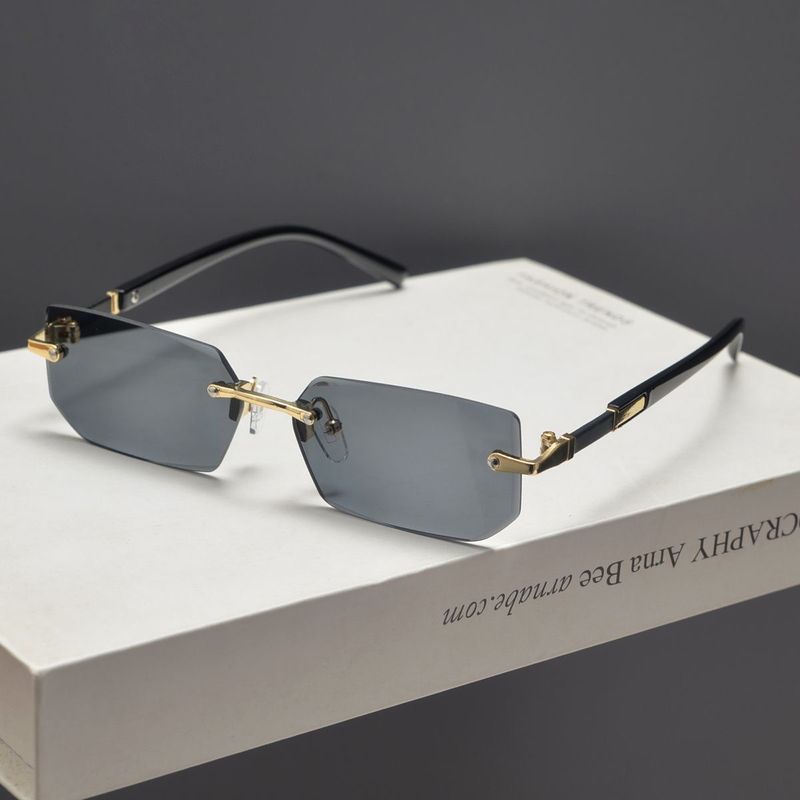 Hochwertige randlose Sonnenbrille für Herren mit quadratischem Rahmen, für Angler, Fahrer_voghion.com