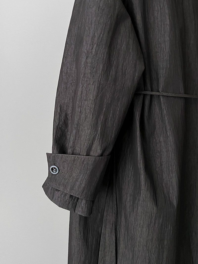 Minimalist British Style Trench Coat For Women, Long Sleeve Belted Duster Coat, Oversized Lapel Casual Overcoat In Beige & Denim Black_voghion.com