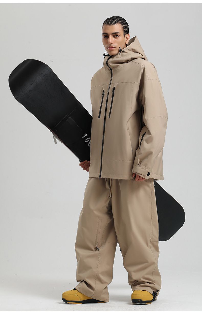New Men Jacket Snowboard Windproof Waterproof Breathable Loose Zipper American Professional Ski Suit Ladies_voghion.com