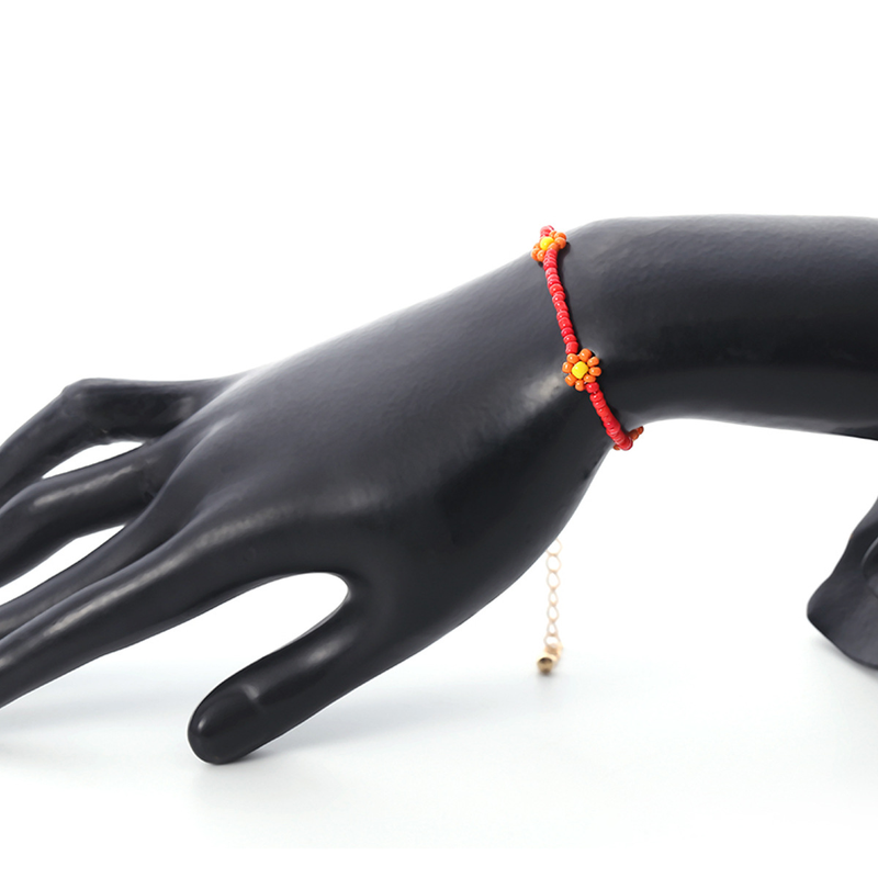 Collana da donna in stile bohémien con fiori a margherita colorata, semplice collana con clavicola con perline retrò femminile_voghion.com