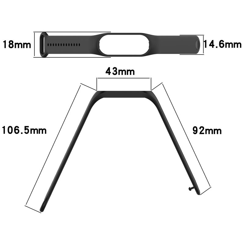 For Xiaomi Mi Band 7 / 7NFC / 6 / 6 NFC / 5 / 5 NFC / Amazfit Band 5 Official Silicone Watch Band(Black)_voghion.com