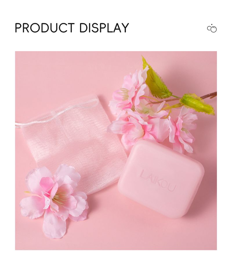 Sapone Nuovo Prodotto LAIKOU Sapone ai Fiori di Ciliegio 110g Sapone per la Pulizia del Viso Portatile per Studenti Sapone Fatto a Mano_voghion.com