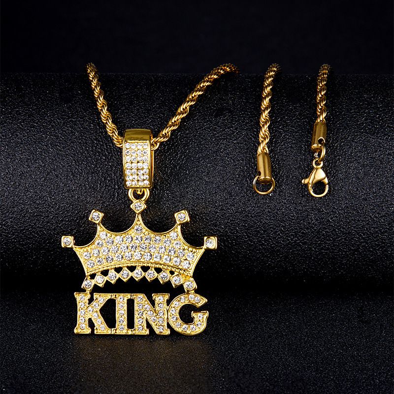 HIPHOP Crown King Dia Niche Punk Pendant Accessories_voghion.com