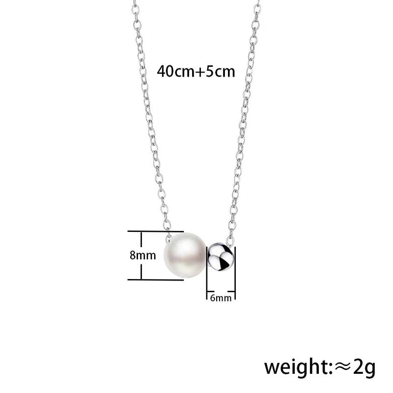Minimalistische geometrische ronde kralen creatieve roestvrijstalen ketting temperament vrouwen net beroemdheid mode parel sleutelbeenketting nieuwe stijl_voghion.com
