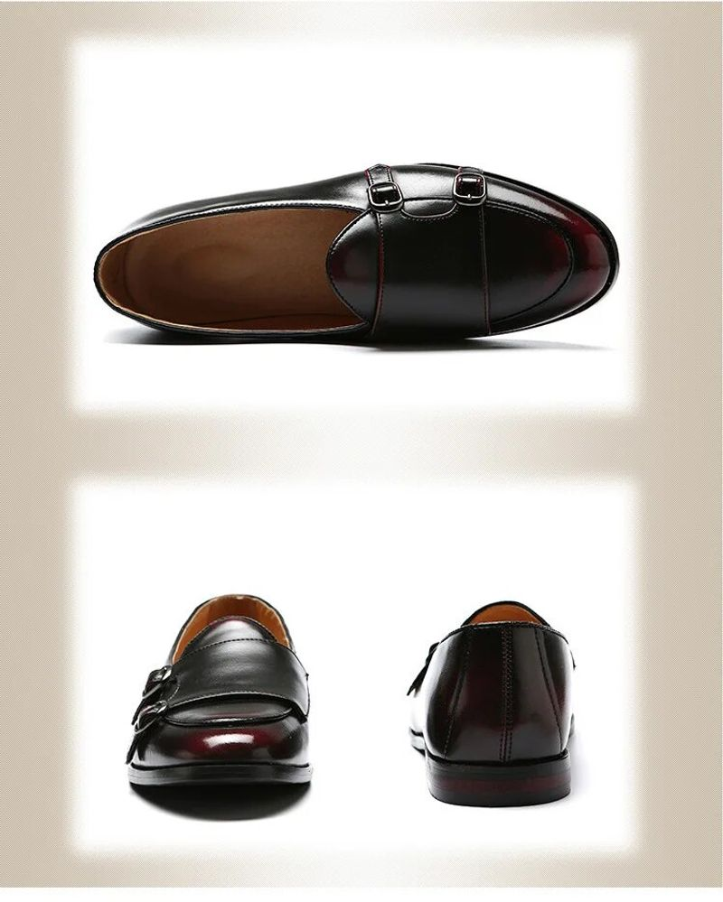 Herren Retro Patina Freizeit Lederschuhe Trendy Schnalle Party Hochzeit Schuh Herren Driving Flats Herren Mokassins Loafers EU_voghion.com