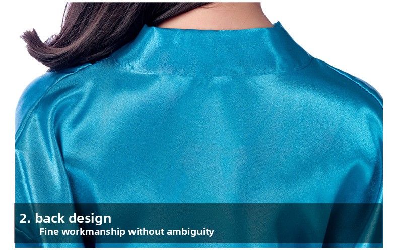 Children's Satin Silk Nightgown Bathrobe, Medium And Older Children's Long Plain Glossy Summer Thin Cardigan Robe--Size 10 (115-130cm)_voghion.com