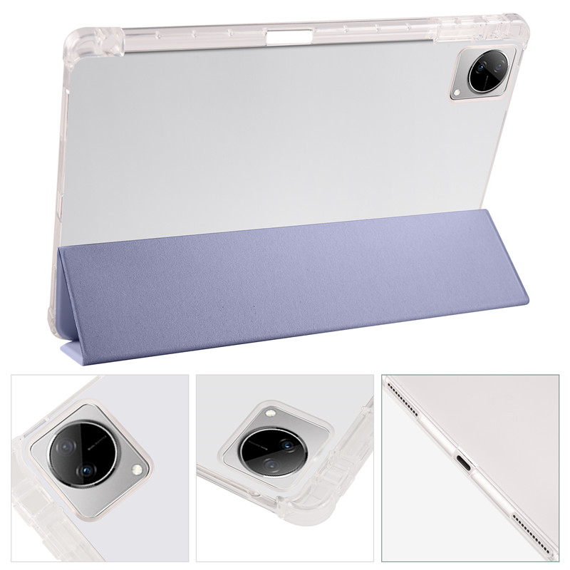 For Vivo Pad Tablet Case 2022 11 inch Tri Fold Solid PU Leather Soft TPU Back Shell For Vivo Pad 11 Cover With Pen Slots Funda_voghion.com