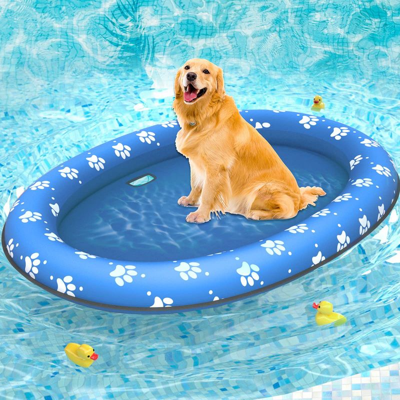 Flotador inflable para perros, colchón flotante para agua para mascotas, tela Oxford, sillón inflable para animales, juguete de piscina para mascotas_voghion.com