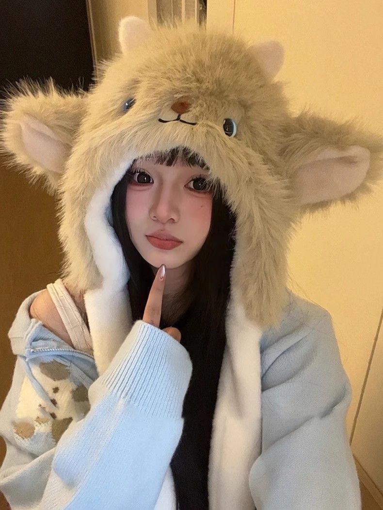 Winter Cartoon Woolen With Small Face Atmosphere, Lei Feng Hat For Warmth, Pinching Ears, Cute And Versatile_voghion.com