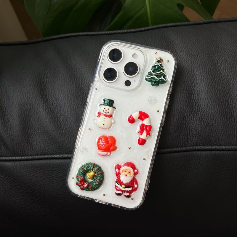 Epoxy Santa Weihnachtsbaum für iPhone 17 Pro Max Apple 16 Handyhülle 15 Uhr neues Modell_voghion.com