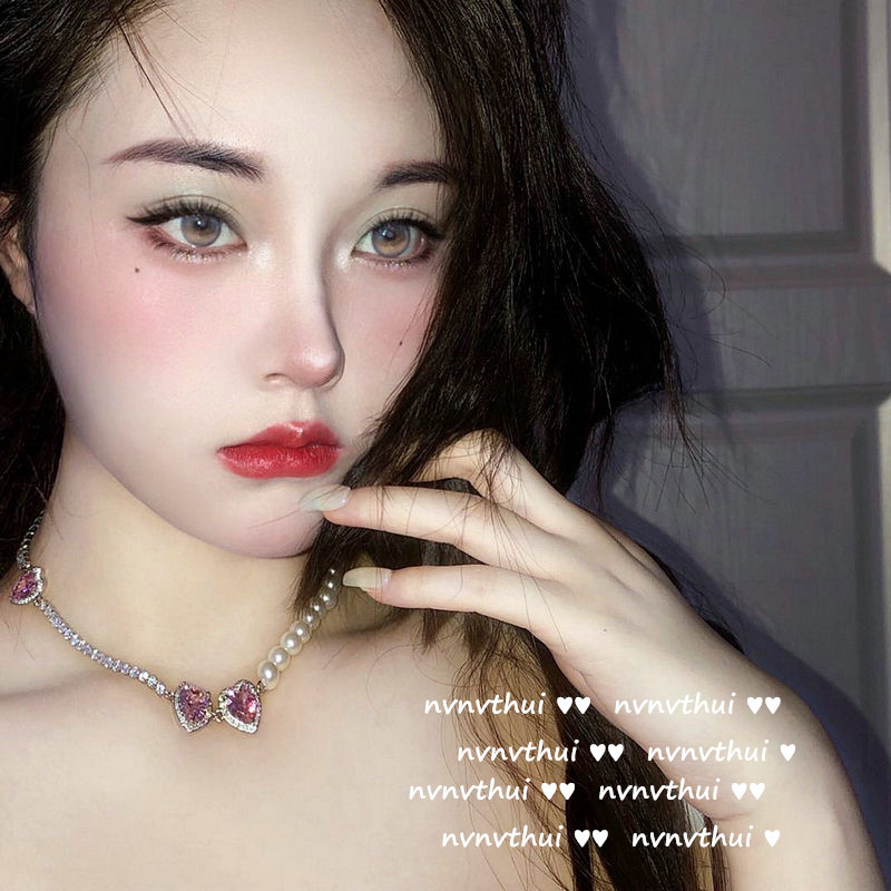 Damen-Accessoires Temperament-Schmuckset Diamant-Doppelhalsketten-Set_voghion.com