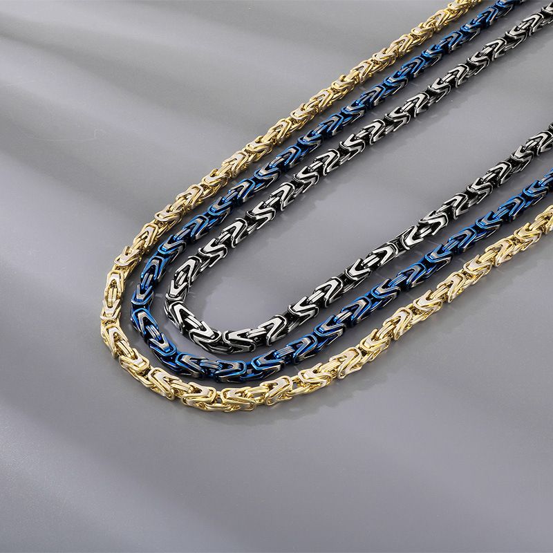 Collier en acier titane tissé en forme de V pour homme, style rock hip-hop, chaîne empereur, personnalité de la mode, dominateur de la rue_voghion.com