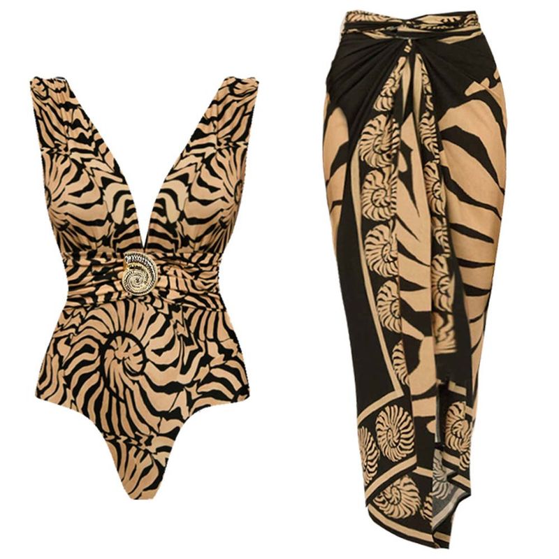 Maillot de bain une pièce à décolleté plongeant en V pour femme, design simple, décoration conque_voghion.com