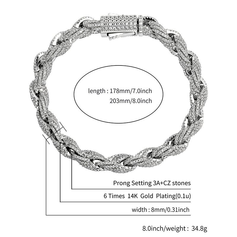 Men's Jewelry Twist Chain Necklace With Spring Clasp - Hip Hop Geometric Rope Design Unisex Fashion Accessory In Gold And Silver_voghion.com