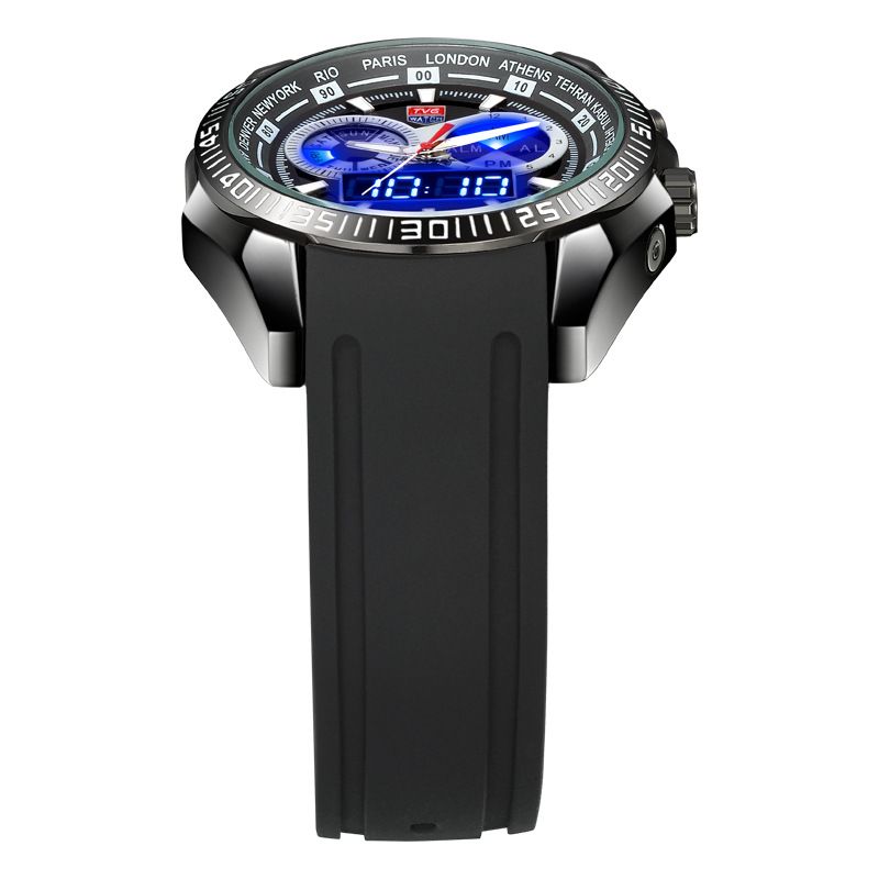 Men's Watches Men's Sports Double-display Electronic Watch Alarm Clock Luminous Shi Ying Waterproof Watch_voghion.com