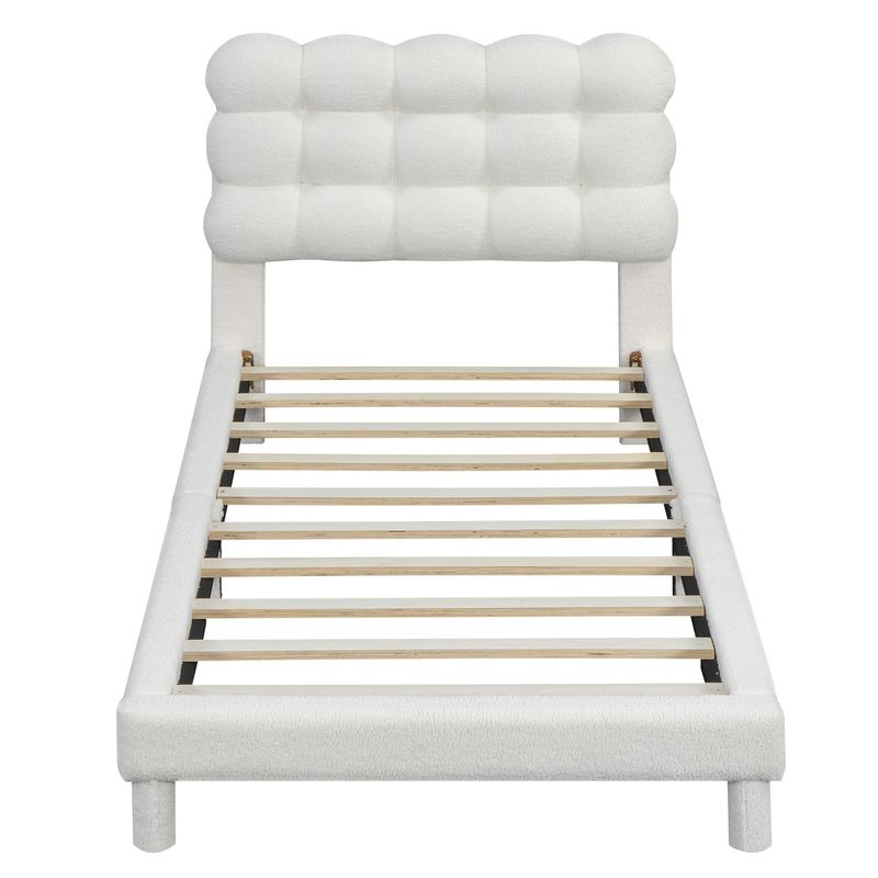 Flachbett 90x200cm, Verstellbares Kopfteil, Rosa Optik, Bianco_voghion.com