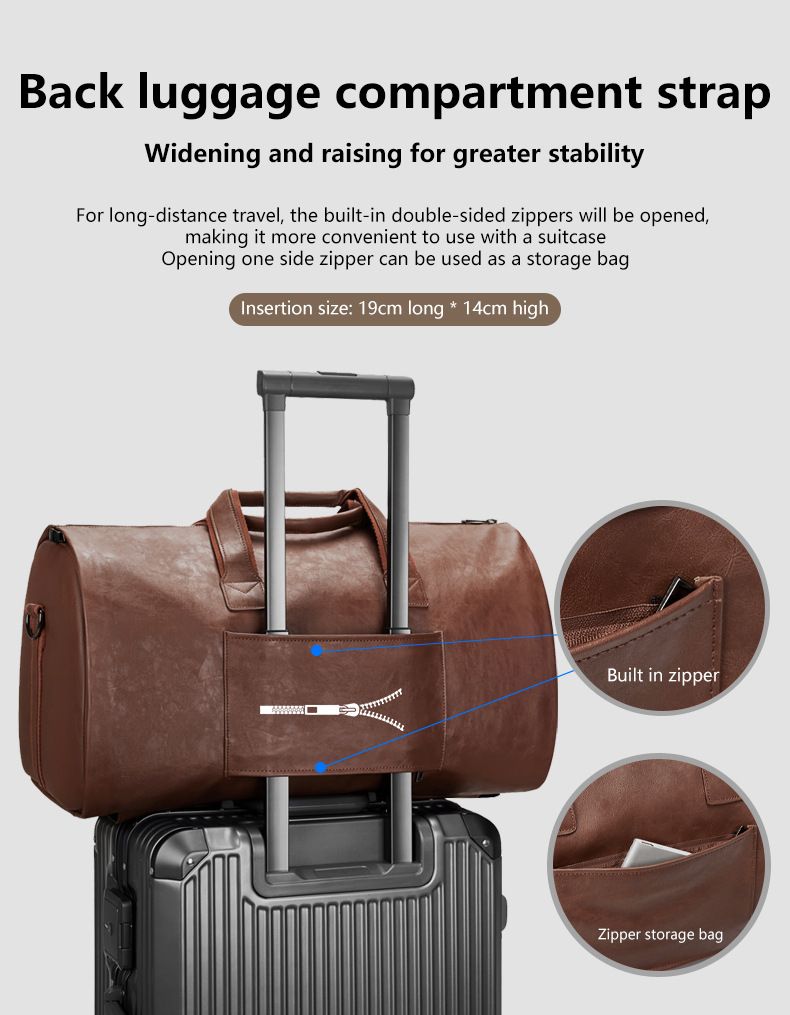 Travel Rod Suit Bag Suit Storage Formal Hand Crossbody Large Capacity Duffel Bag With Wheels_voghion.com