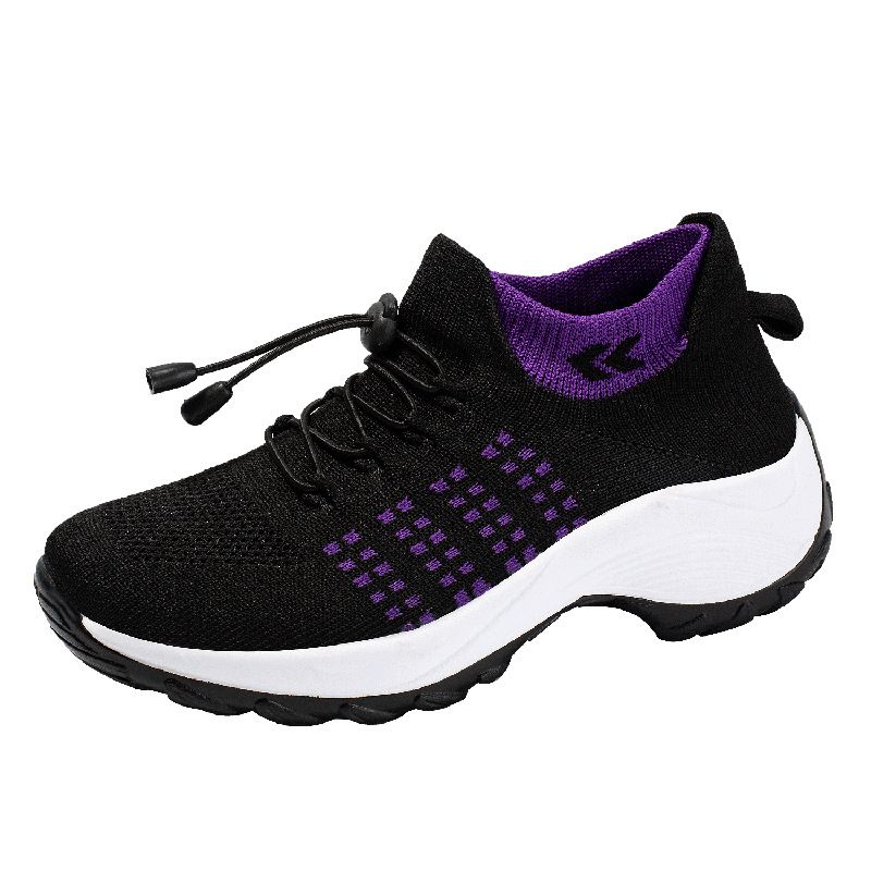 Damskor Stora storlekar Damskor Mom Shoes Shake Shoes Strumpor Skor Fly Weave Damskor_voghion.com