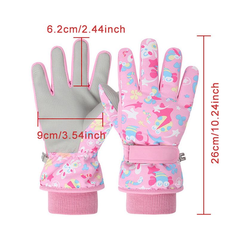 Kinder Winter Skihandschuhe Wasserdicht Verdickte Fäustlinge Schnee Snowboard Kinderhandschuh für Jungen Mädchen Halten Fingerwärmer 4-6 Jahre alt_voghion.com