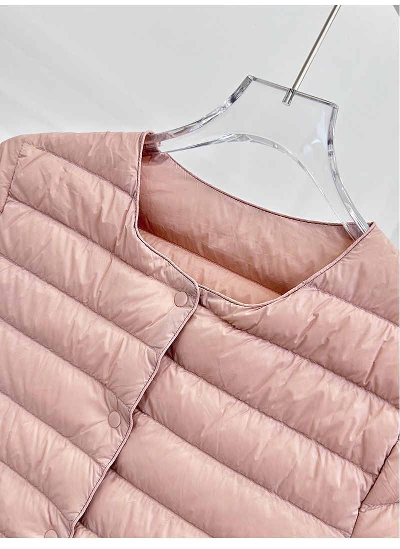 Gilet ultraleggero da donna in piuma d'oca - Imbottitura in 90% piuma d'oca - Vestibilità slim, essenziale per il look a strati (12 colori, dalla S alla 4XL)_voghion.com
