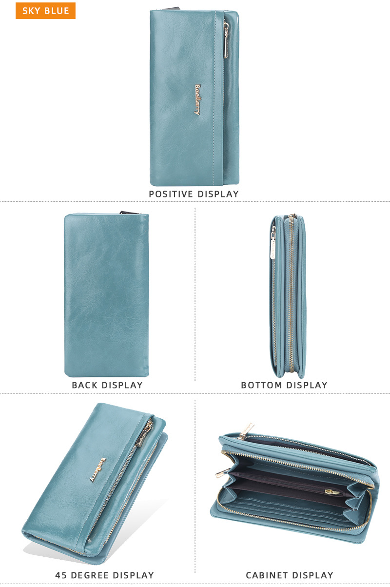 Baellerry Carteira Feminina Nova Chegada Longa Compartimento para Vários Cartões Bolsa Clutch de Alta Qualidade Moda Carteira para Celular_voghion.com
