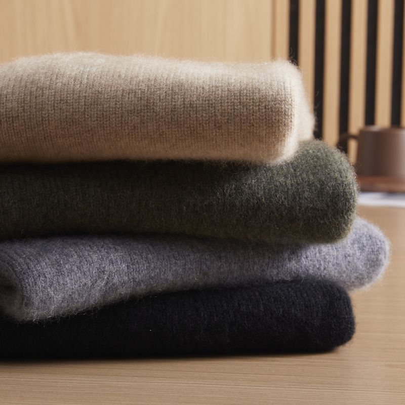 Autumn Winter New 100 Pure Cashmere Men's Thick Sweater With Loose And Slimming Top Ide, Casual Half Zipper_voghion.com